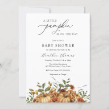 小さなかぼちゃのベビーシャワー招待状