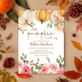 小さなかぼちゃのボヘミアンハート　ラスティックオータムベイビーシャワー 招待状