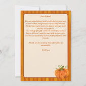 小さなかぼちゃのレトロなベイビーシャワー感謝カード 招待状 (裏面)