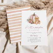 小さなかぼちゃのヴィンテージフローラかぼちゃテディベア 招待状