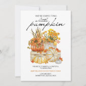 小さなかぼちゃの収穫感謝の妊娠感謝 案内状 (正面)