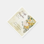 小さなかぼちゃの収穫金ゴールドフローラベビーシャワー スタンダードカクテルナプキン (角)