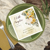 小さなかぼちゃの収穫金ゴールドフローラベビーシャワー スタンダードカクテルナプキン