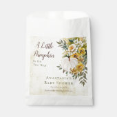 小さなかぼちゃの収穫金ゴールドフローラベビーシャワー フェイバーバッグ (正面)