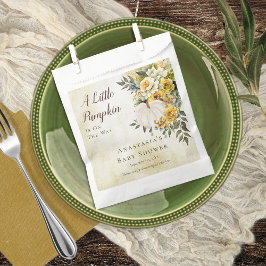 小さなかぼちゃの収穫金ゴールドフローラベビーシャワー フェイバーバッグ