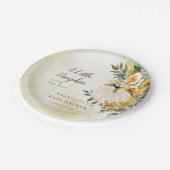 小さなかぼちゃの収穫金ゴールドフローラベビーシャワー ペーパープレート (アングル)