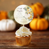 小さなかぼちゃの収穫金ゴールドフローラベビーシャワー ラウンドシール