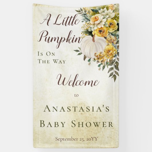 小さなかぼちゃの収穫金ゴールドフローラベビーシャワー 横断幕