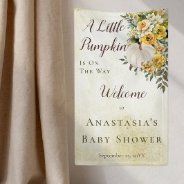 小さなかぼちゃの収穫金ゴールドフローラベビーシャワー 横断幕