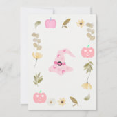 小さなかぼちゃの女の子の秋フローラ赤ちゃんシャワー 招待状 (裏面)