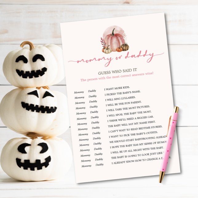 小さなかぼちゃの女の子の赤ちゃんシャワーゲー誰がゲーム (クリエイターアップロード済み)