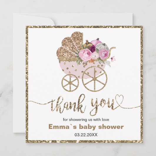 小さなかぼちゃの女の子の赤ちゃんシャワー感謝していユー (正面)