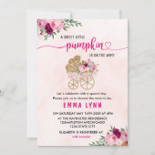 小さなかぼちゃの女の子の赤ちゃんシャワー招待状 招待状 (正面)