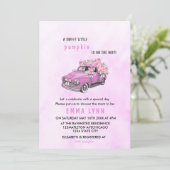 小さなかぼちゃの女の子の赤ちゃんシャワー招待状 招待状 (スタンド正面)