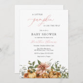 小さなかぼちゃの女の子ベビーシャワー招待状 招待状 (正面/裏面)