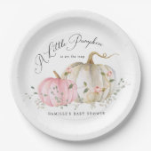 小さなかぼちゃの女の子ベビーシャワー紙プレート ペーパープレート (正面)