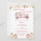 小さなかぼちゃの女の子1歳の誕生日 招待状 (正面)