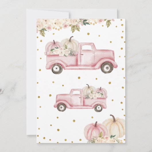 小さなかぼちゃの女の子1歳の誕生日 招待状 (裏面)