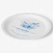 小さなかぼちゃの弓の男の子の赤ちゃんシャワー ペーパープレート (アングル)