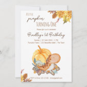 小さなかぼちゃの恐竜 秋の誕生日パーティー 招待状 (正面)