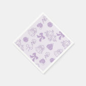 小さなかぼちゃの手描き紫の赤ちゃんシャワー スタンダードカクテルナプキン (角)