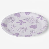 小さなかぼちゃの手描き紫の赤ちゃんシャワー ペーパープレート (アングル)