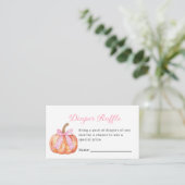 小さなかぼちゃの方法ピンクの弓ベビーシャワー エンクロージャーカード (スタンド正面)