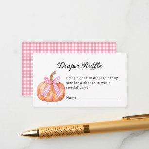 小さなかぼちゃの方法ピンクの弓ベビーシャワー エンクロージャーカード