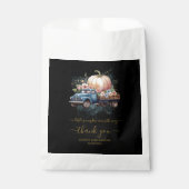 小さなかぼちゃの水の色のトラックの赤ちゃんシャワー フェイバーバッグ (正面)