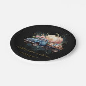 小さなかぼちゃの水の色のトラックの赤ちゃんシャワー ペーパープレート (アングル)