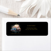 小さなかぼちゃの水の色のトラックの赤ちゃんシャワー ラベル (インサイチュ)