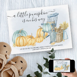 小さなかぼちゃの男の子素朴秋妊娠 案内状