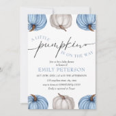 小さなかぼちゃの男の子| フォールベイビーシャワー 招待状 (正面)