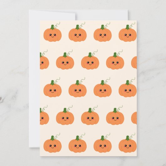 小さなかぼちゃの男女兼用秋の赤ちゃんシャワー 招待状 (裏面)
