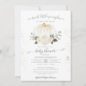 小さなかぼちゃの男女兼用秋の赤ちゃんシャワー 招待状 (正面)