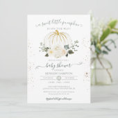 小さなかぼちゃの男女兼用秋の赤ちゃんシャワー 招待状 (スタンド正面)