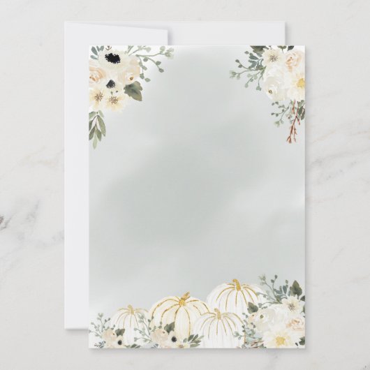 小さなかぼちゃの男女兼用秋の赤ちゃんシャワー 招待状 (裏面)