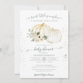 小さなかぼちゃの男女兼用秋の赤ちゃんシャワー 招待状 (正面)