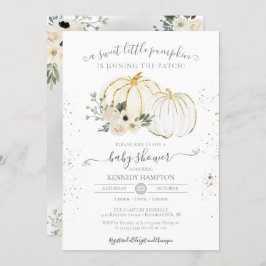 小さなかぼちゃの男女兼用秋の赤ちゃんシャワー 招待状