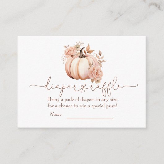 小さなかぼちゃの秋おむつラッフル エンクロージャーカード (正面)