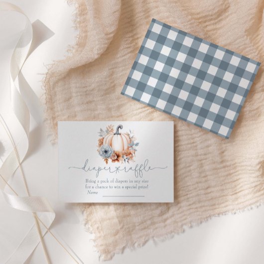 小さなかぼちゃの秋おむつラッフル エンクロージャーカード