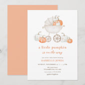小さなかぼちゃの秋のベイビーシャワーの招待状 招待状 (正面/裏面)
