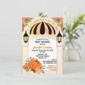 小さなかぼちゃの秋のベイビーシャワー招待状 招待状 (スタンド正面)