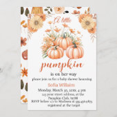 小さなかぼちゃの秋のベイビーシャワー招待状 招待状 (正面/裏面)