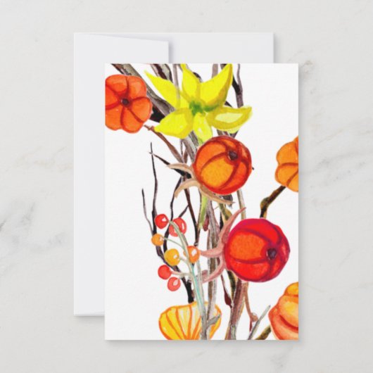 小さなかぼちゃの秋のリース赤ちゃんシャワー 招待状 (裏面)