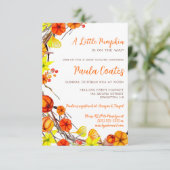 小さなかぼちゃの秋のリース赤ちゃんシャワー 招待状 (スタンド正面)