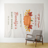 小さなかぼちゃの秋の秋赤ちゃんシャワー背景 タペストリー (インサイチュ(横))