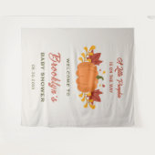 小さなかぼちゃの秋の秋赤ちゃんシャワー背景 タペストリー (正面(横))