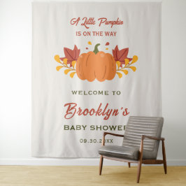 小さなかぼちゃの秋の秋赤ちゃんシャワー背景 タペストリー