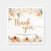 小さなかぼちゃの秋の秋赤ちゃんシャワー スタンダードカクテルナプキン (正面)